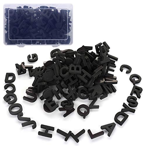 Firlar 124Pcs Magnetic Letters, Uppercase Alphabet ABC Magnets for Fridge Refrigerator, Foam Alphabet Letters Refrigerator Magnets Educational Tools for Spelling and Learning, Black - color: Black