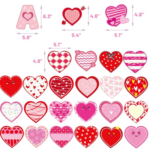 Fancy Land 90PCS Valentine’s Day Cutouts Paper Heart Cutouts for Classroom Bulletin Board Decorations