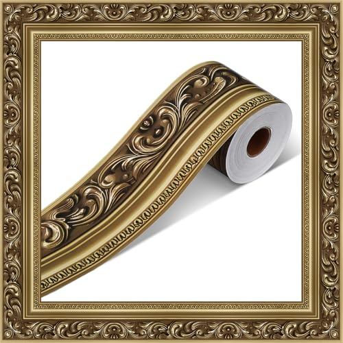 Outus 68ft Vinatge Frame Bulletin Board Border Die-Cut Straight Rolled Picture Frame Border Trim for School Classroom Bulletin Board Decoration for Chalkboard Home Office Party Decor(Refined) - style: Refined