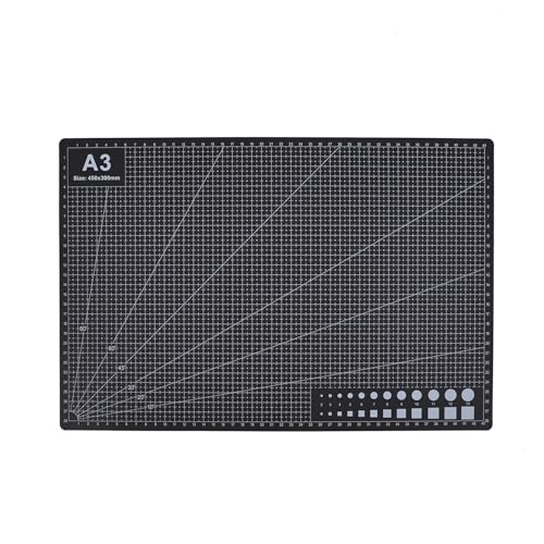 Cutting Mat A3 Black, Self Healing Cutting Mat 12x18 Inch, 5-Ply Craft Board Black, Hobby Board for Crafts 18x24 Inch - color: Black