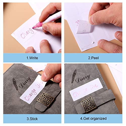 1723 Pieces Matte Labels Sticker Removable Rectangular Labels Writable Blank Adhesive Labels for Labeling and Organizing Small Items 6 Sizes Combination (White)
