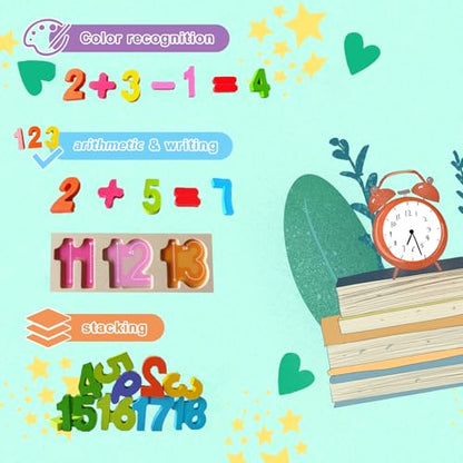 Number Puzzle - Montessori Wooden Puzzles for Toddlers 3-5 | Shape Learning Toy | Number Blocks for Kids | Preschool Educational Gift - style: Number Puzzle