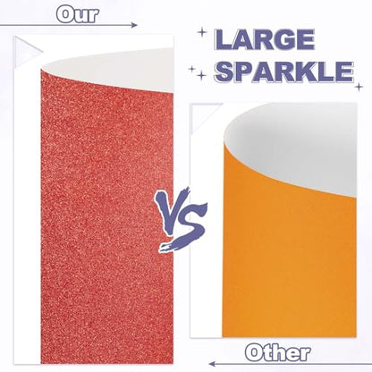 PATIKIL 20Sheets Dark Red Glitter Cardstock, 8.3x11.7 in A4 Glitter Paper Card Stock Shiny Scrapbook 250gsm Sparkly Paper Large Shimmer for Crafts Scrapbook DIY Art Wedding Party - color: Dark Red, size: 8.3x11.7 In