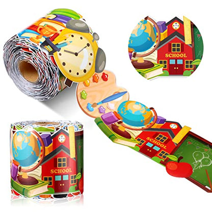 Panelee Back to School Border 68.9 Feet Bulletin Board Border Butterflies Flowers Bee Space Inspirational Cute Decor for Classroom Bulletin Boards Chalkboard Wall Decor - style: 100th Day of School