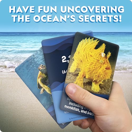 National Geographic Anyone's Guess Ocean Animals Trivia Cards - Kids Trivia Card Game with 55 Jumbo Cards, Animal Games, Kids Trivia Game - style: Ocean Animal Trivia
