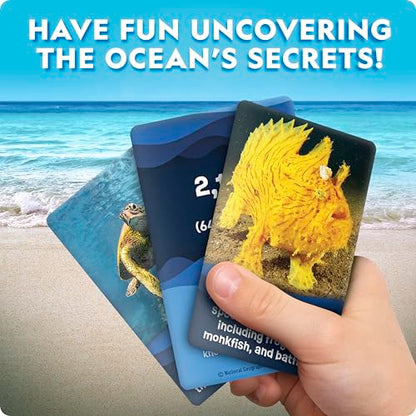 National Geographic Anyone's Guess Ocean Animals Trivia Cards - Kids Trivia Card Game with 55 Jumbo Cards, Animal Games, Kids Trivia Game - style: Ocean Animal Trivia