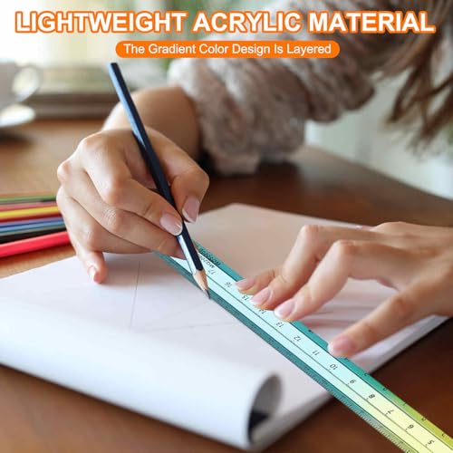HARFINGTON Acrylic Clear Straight Rulers 15cm Metric Transparent Gradient Three-Dimensional Plastic Ruler Square Cube Measuring Tool for Classroom Office, Gray - color: Gray, size: 15cm