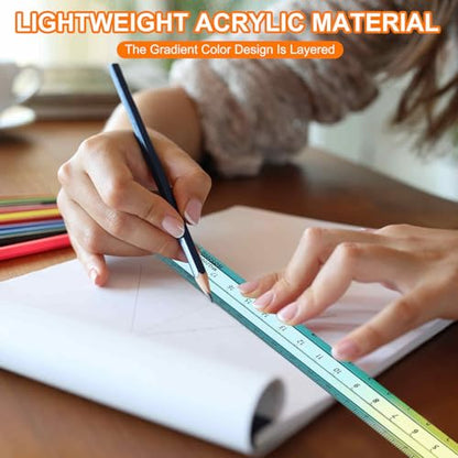 HARFINGTON Acrylic Clear Straight Rulers 15cm Metric Transparent Gradient Three-Dimensional Plastic Ruler Square Cube Measuring Tool for Classroom Office, Gray - color: Gray, size: 15cm