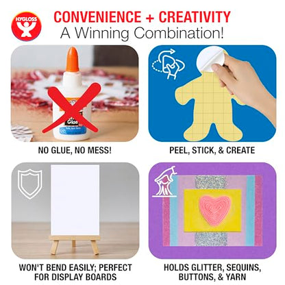 Hygloss Sticky Collage Frames - 24 Pack 6” x 8” Self Stick Collage Boards for Kids - Peel & Stick Mounting Boards for Art Projects, School Crafts, Classrooms, and DIY Displays - size: 24-Pcs, style: Frame 6” x 8”