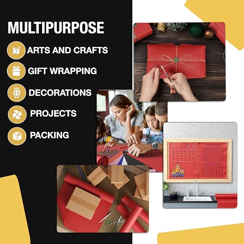 Crown Display Red Kraft Paper Roll - 36" X 1320" (110' Ft) - Shipping & Packing Paper - color: Red, size: 36" x 1320"