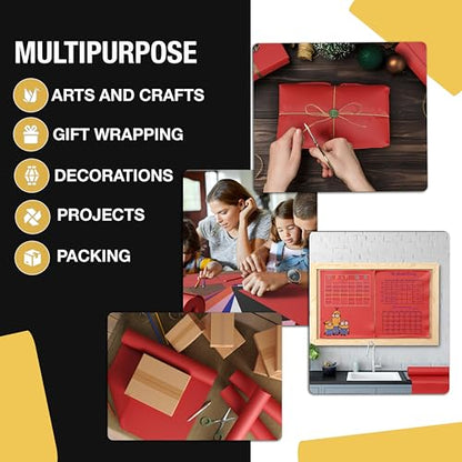Crown Display Red Kraft Paper Roll - 36" X 1320" (110' Ft) - Shipping & Packing Paper - color: Red, size: 36" x 1320"