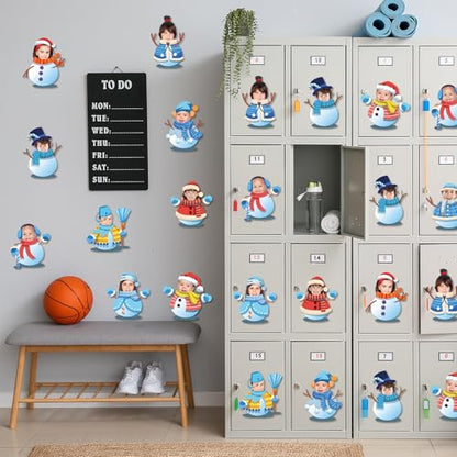 60pcs Winter Theme DIY Cutouts Snowman Bulletin Board Decoration Set Christmas Snowman with Hat Paper Cut-Outs Decor for Winter Holiday DIY Photo Craft Xmas Party School Classroom Wall Door Supplies - style: Winter Snowman