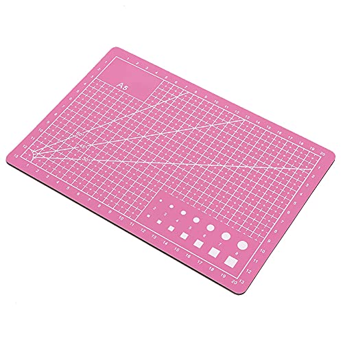 SUNGOOYUE Cutting Mat A5 PVC Self Healing Cutting Board 21 X 15cm Grid Surface Table Protection for Craft Sewing Drawing and Hobby Users Easy to Use for Home Office (Pink) - color: Pink