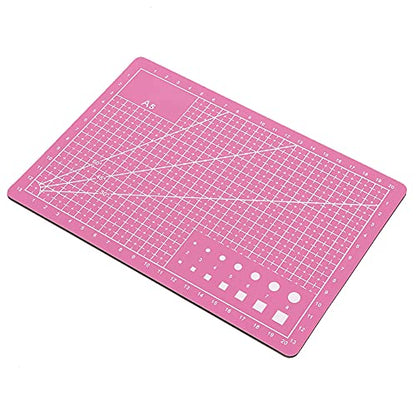 SUNGOOYUE Cutting Mat A5 PVC Self Healing Cutting Board 21 X 15cm Grid Surface Table Protection for Craft Sewing Drawing and Hobby Users Easy to Use for Home Office (Pink) - color: Pink