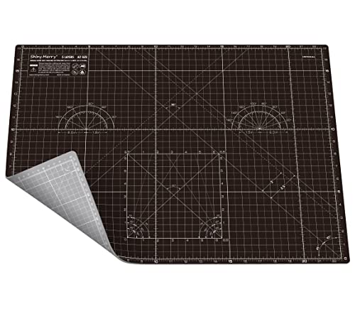 A2 Cutting Mat around 18" x 24", Self Healing Double Sided 5-Ply Mat for Crafts, Fabric, Sewing, Quilting, Workbench, Scrapbooking, Projects - Black/Gray - color: Black, size: A2 (18" x 24")