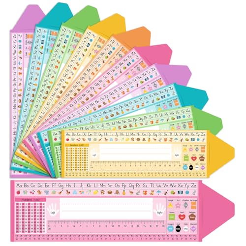 Honoson 40 Pcs Colorful Crayon Desk Name Plates for Classroom Back to School Student Desk Name Tags with Alphabet Number Line Ruler Nameplates Labels for Office First Day of School Teacher Supplies - color: Crayon