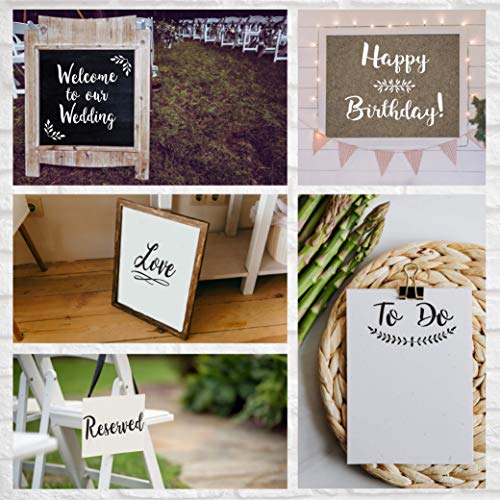 Boutique Calligraphy Stencil Template Kit | 45 Reusable Pieces | Lettering Upper, Lowercase, Large & Small | Numbers, Punctuation, Laurels and Flowers - For Arts Crafts Painting Wood (Calligraphy Kit) - style: Calligraphy Stencils