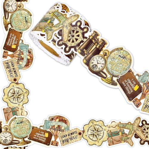 FYSUIMU 65.6 Ft Travel The Map Bulletin Board Border Vintage Around The World Die Cut Border Trim Roll for Back to School Party Home Classroom Decor - style: Travel
