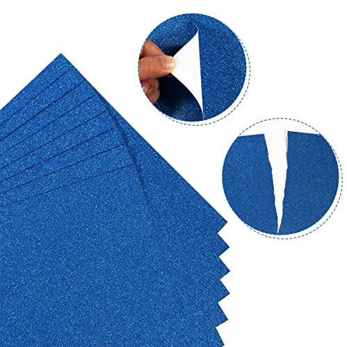 20 Sheets Glitter Thick Paper Cardstock Blank, 8.5 x 11 inches, Blue | For DIY Birthday, For Wedding Party Supplies, Invitation Cards Making - color: Blue