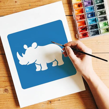 CUTHOLLOW 25 PCS Animal Painting Shape Stencils Sets - 8 Inch Reusable&Washable Drawing Template, Different Animals Primary Themed Sidewalk Chalk Art Stencils Kit for Craft Room Wall Paper - style: 25pcs-Animals