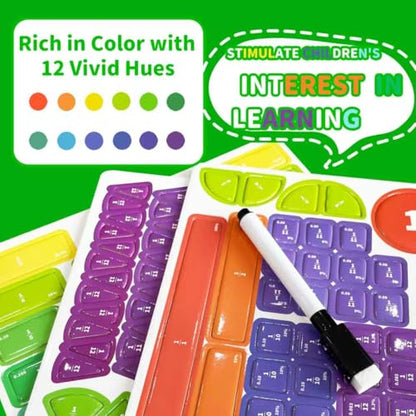 Magnetic Fraction Tiles and Circles Set, Hands-On Math Manipulatives for Kids, Montessori Early Childhood Education Materials for School and Homeschool Use