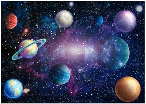 Outer Space Backdrop Starry Galaxy Banner for Baby Boys Girls Planet Theme Birthday Party, 95.6"x70.8" Nebula Photography Background Photoshoot Decorations Photo Studio Props Cake Table Decor - size: 95.6"x70.8"