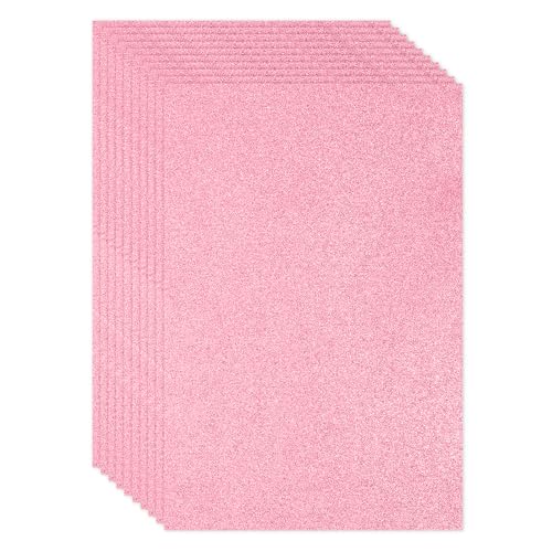 PATIKIL 2mm(1/10") Thick Adhesive Glitter Foam Sheet 16x24inch(40x60cm) Pink, EVA Shiny Foam Board for Craft, 6 Pcs - color: Pink