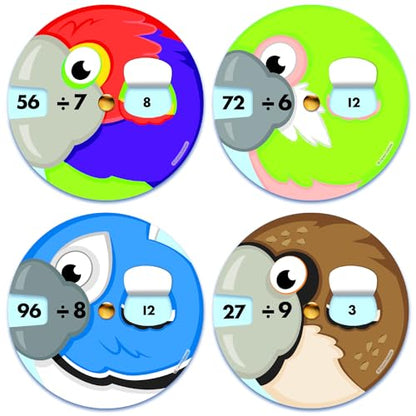 Carson Dellosa Set of Division EZ Spin Wheels, 18 2-Piece Math Manipulatives Covering Mixed Practice and Facts, Educational Toys for Homeschool and Classroom - style: Division Facts