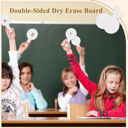 50 Pieces Dry Erase Answer Paddles Mini White Boards Handheld Double Sided Paddles Dry Erase Paddles Auction Padles for Students Classroom Teaching Voting and Answers