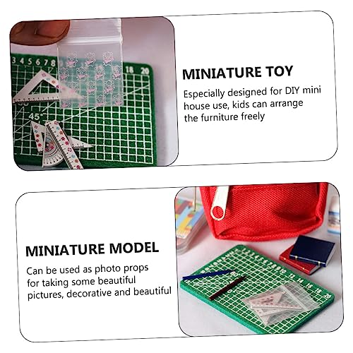 WOONEKY 5pcs Scale Miniature Cutting Mat for Dollhouse Decoration and Photo Props Pen Not Included
