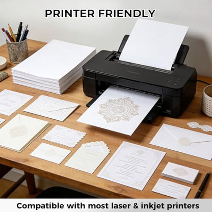 Koogel 28 Sheets White Cardstock Paper, 8" x 10" Craft Paper Heavyweight Card Stock, Back to School Supplies, 90LB/250GSM