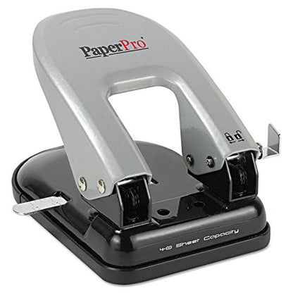 Bostitch Office Indulge 40 Reduced Effort 2-Hole Punch, 40 Sheets, Silver (2340) - style: 40 Sheets