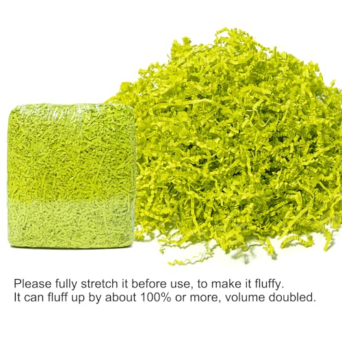 Mefleet 2 LB Crinkle Cut Paper Shred Filler Light Green Crinkle Shredded Paper for Gift Box - Gift Basket Bag Filler - Grass Cushion Stuffing for Christmas Holiday Packaging Wrapping - color: Light Green