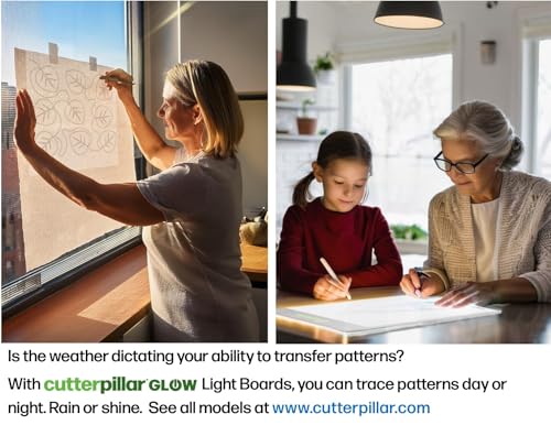 Cutterpillar Glow Premium II LED Light Board with Translucent Self-Healing Cutting Mat – 13" x 19" Light Box Tracing Pad with Non-Slip Mat and Built-In Rechargeable Battery - style: Glow Premium