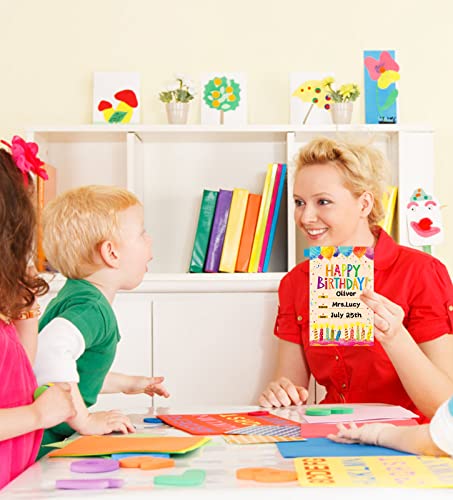 SICOHOME Happy Birthday Certificates for Kids Classroom, 30 Pieces, Yellow Green Blue - color: 3-Happy Birthday