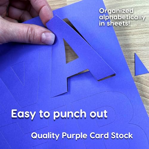 209 Pcs 3" Jewel Bulletin Board Precut Letters & Numbers, Upper Case, Numbers, Punctuation, US Made Card Stock Punch Out Letters for Poster, Bulletin Board, Classroom