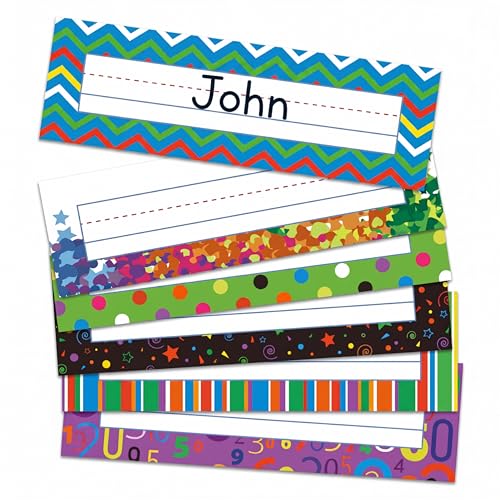 36 Pcs Colorful Desk Name Tags for Classroom, 14.5 x 4.5 Inch Student Nametags for Desks, Large Name Plates for Classroom Kindergarten Preschool 1st-3rd Grade Teaching Supplies - style: Colorful