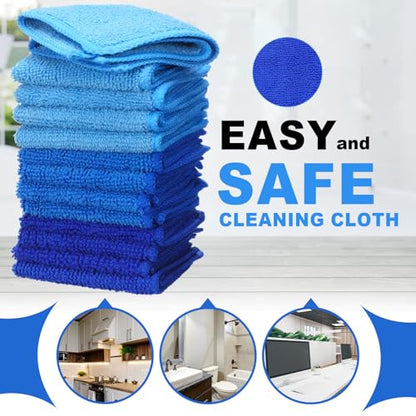 Tanlade Cleaning Cloth Dry Erase Cloth Cleaning Rags Reasonable Kitchen Towels Microfiber Towels Cars Wash(6 x 6 Inch,Blue/Light Blue/Dark Blue,30 Pcs) - color: Blue/Light Blue/Dark Blue, size: 6 x 6 Inch