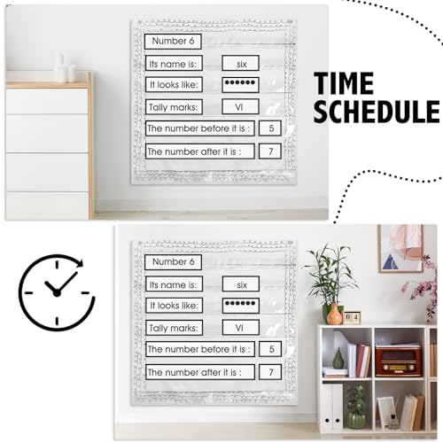 MotiMind Standard Pocket Chart for Classroom 7 Pocket Chart for Teacher Lesson Home School Supplies 28''x28'' Aid Fits Standard 3'' Sentence Strip Word Card Word Wall(Retro) - style: Retro