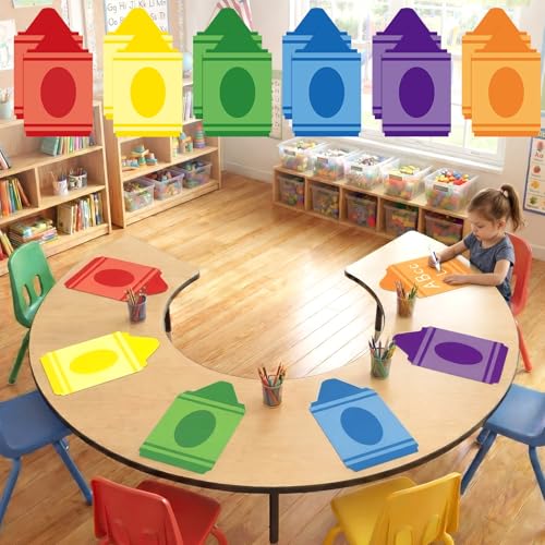 Lincia 12 Pcs Large 12''Table Dots Dry Erase Dots for Classroom Table Crayon Dry Erase Sticker for Whiteboard Wall Teachers Small Group Classroom Must Haves Removable School Essential Supplies - color: Colorful