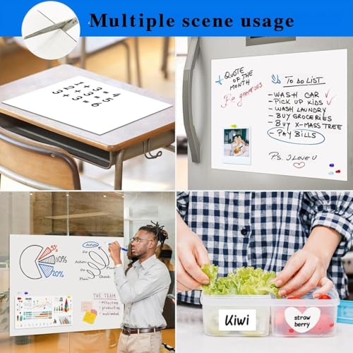 Magnetic Whiteboard Contact Paper, 30" x 40" Stick on Magnetic Dry Erase White Board Sticker on Wall, Easy to Write for Drawing, School, Office, Kitchen Fridge - size: 29.5" x 39.4"