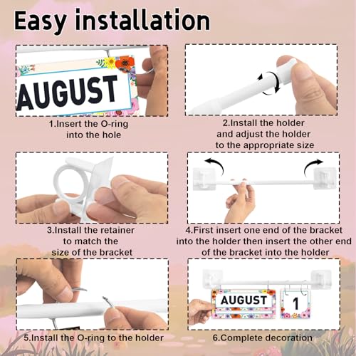96 Cards Classroom Bulletin Board Decorations Set for Teachers,Flip Calendar with Holder for Classroom,Adjustable Calendar,Preschool Elementary Home Decor Supplies（Wildflowerst） - style: Wildflowers