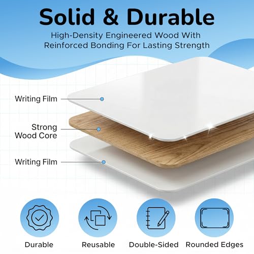 26 Pack Dry Erase Lapboards 12" x 9" - Double Sided Small Dry Erase Boards with 26 Markers & Erasers - Bulk Mini White Boards for Students, Kids, Teachers & School - Classroom Whiteboard Supplies