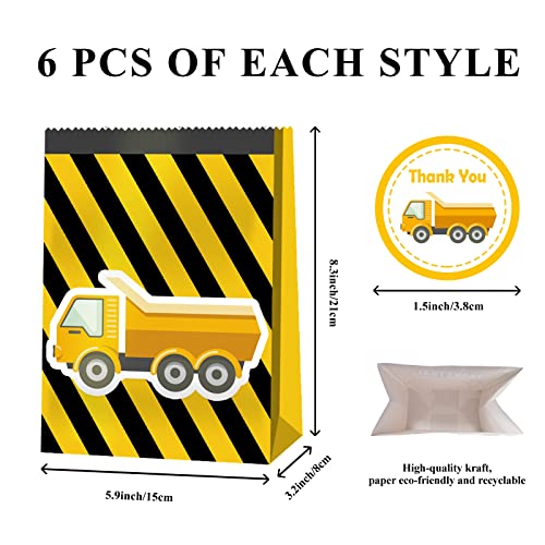 24pcs Construction Party Bags Construction Party Favors Truck Themed Birthday Party Supplies Boys Construction Birthday Party Supplies Construction Theme Birthday Party Supplies - style: truck01
