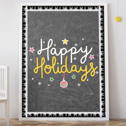 FYSUIMU 65.6 Ft Squiggle Bulletin Board Border Black White Squiggles and Dots Die Cut Border Trim Stickers Roll for Back to School Home Classroom Boho Party Wall Decoration