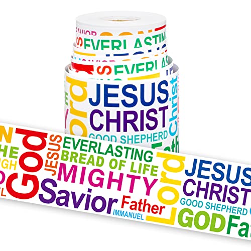 Panelee Names of Jesus Border 68.9 Feet Bulletin Board Border Butterflies Flowers Bee Space Inspirational Cute Decor for Classroom Bulletin Boards Chalkboard Wall Decor - style: Jesus