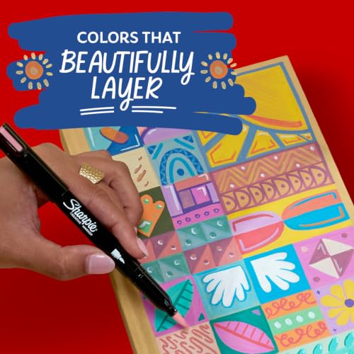 Sharpie Creative Markers Variety Pack, Water-Based Acrylic Paint Markers, Brush Tip, Assorted, 36 Count - style: 36 Count Brush Tip