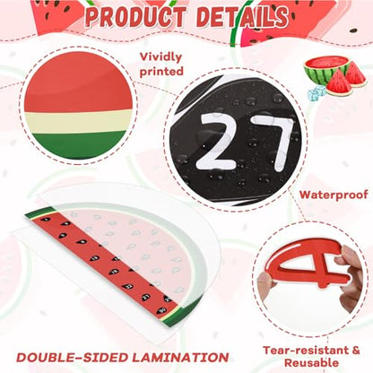 Summer Watermelon Bulletin Board Door Decorations Countdown to Summer Bulletin Board Set Fruit Watermelon Paper Cutouts for Teacher Student Classroom Home Office Nursery Door Wall Chalkboard Decor