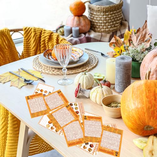 COCHIE 30 Players Thanksgiving Games for Family Party Adults Office Large Groups, Word Search Games, Food Quiz Game, Fall Classroom Activities with Answer Key (Thanksgiving B) - style: Thanksgiving B