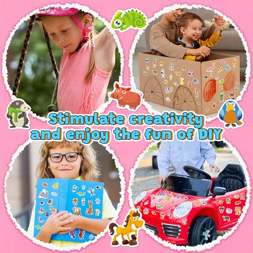 Sinceroduct Stickers for Kids Bulk, 64 Sheets 1800+ Animal Sticker Sheets, Cute Sticker Pack for Toddlers, Classroom Reward Stickers, Party Favors, Scrapbooking, Water Bottle Stickers - color: Animal-01